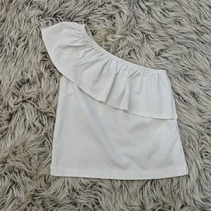 J.Crew Asymmetrical Ruffle Top